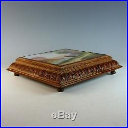 Polychrome Antique Hand Painted French Faience Tile Tabouret