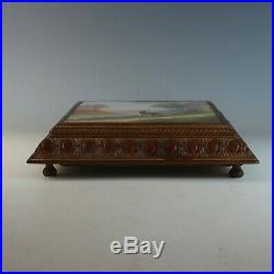 Polychrome Antique Hand Painted French Faience Tile Tabouret