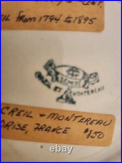 Pristine Antique French Faience Creil Montereau Monk Pitcher