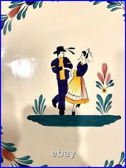 QUIMPER HENRIOT Couple DANCERS Wall Plate Faience Vintage 1960s 16