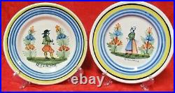 Quimper Faience, Beautiful HR plates with Man & Woman New Price