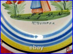 Quimper Faience, Beautiful HR plates with Man & Woman New Price