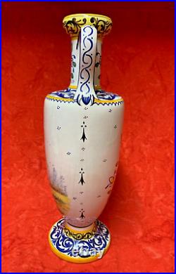 Quimper Faience -Lovely HB Quimper vase (5 x 13 1/4)