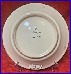 Quimper Faience lovely older plate 9 3/4 round with Breton man