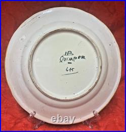 Quimper Faience lovely older plate 9 3/4 round with Breton woman