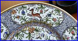 Quimper France Faience Antique French Pottery Plate Hubaudiere
