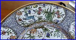 Quimper France Faience Antique French Pottery Plate Hubaudiere