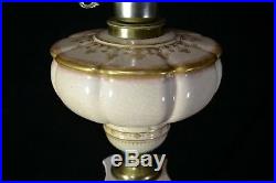 RARE 19th C SARREGUEMINES French Empire Faience Woman Figural Oil Lamp 39