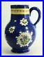 RARE-Antique-18th-19th-c-French-Faience-Pitcher-Blue-Hand-Painted-Marked-01-om
