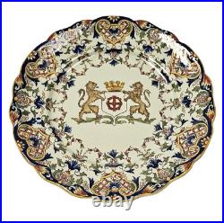 RARE Desvres 9 3/4 Cabinet Plate (Circa 1900) Coat of Arms France Faience 4