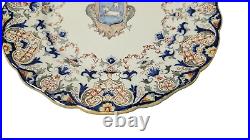 RARE Desvres 9 3/4 Cabinet Plate (Circa 1900) Coat of Arms France Faience 5