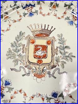 RARE Desvres 9 3/4 Cabinet Plate (Circa 1900) Coat of Arms France Faience 6