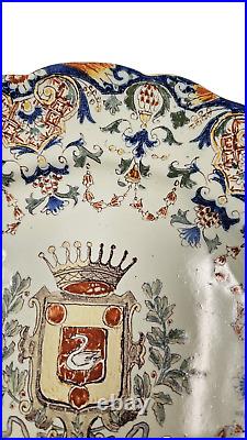 RARE Desvres 9 3/4 Cabinet Plate (Circa 1900) Coat of Arms France Faience 6