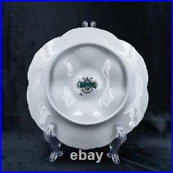 RARE French Antique Oyster Plate SARREGUEMINES Majolica FORGET ME NOTs pattern