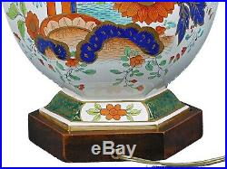 Rare 19th C. Creil et Montereau French Faience Porcelain Chinoiserie Vase Lamp