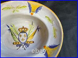 Rare Antique & Collectible French Faience Barbers Bowl, Shaving Bowl. Marked