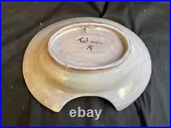 Rare Antique & Collectible French Faience Barbers Bowl, Shaving Bowl. Marked