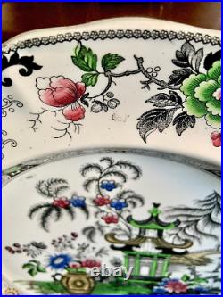 Rare Antique Creil et Montereau Lebeuf Milliet Chinoiserie 13.25 Plate