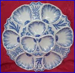 Rare Antique French Bordeaux Vieillard Oyster Majolica Plate Faience Plate N°2