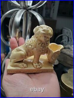 Rare Antique French Ceramic Match Holder For Aux Lions De Faience Toothpicks