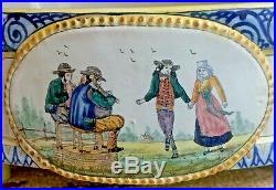 Rare Antique French Quimper Majolica Faience Jardiniere. Marked Hb Only, 19th C