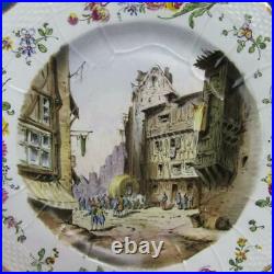 Rare Antique Niderviller France Faience Hand Painted Set of 12 Cabinet Plates