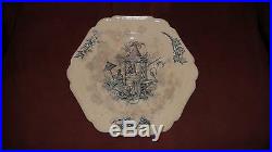 Rare Antique Transferware Plate P. R Regence Chinoiserie Faience Ceramic French
