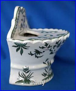 Rare Bough Pot French Faience Pottery Antique Flower Wall Vase 19C