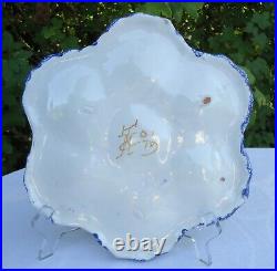 Rare French Antique Majolica / Faience Oyster Plate