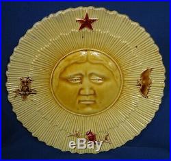 Rare French Antique Majolica Faience Plate With The Moon George Dreyfus