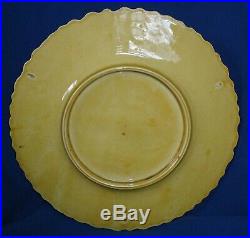 Rare French Antique Majolica Faience Plate With The Sun George Dreyfus