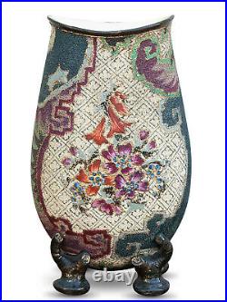 Rare French Choisy-le-Roi Faience Hautin Boulenger, HB & Cie, 19th Century Vase