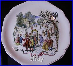 Rare Hautin-Boulanger Choisy-Le-Roi Set of 8 Antique French Scenes Plates