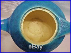 Rare Lachenal Antique Egyptian Blue Faience Pottery Art Deco Tea / Coffee Set