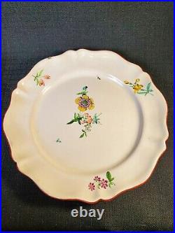 Rare Niderviller Beyerle 18th C. French Faience Hand Painted Floral Plate (A)