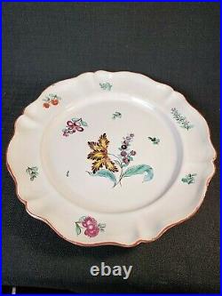 Rare Niderviller Beyerle 18th C. French Faience Hand Painted Floral Plate (C)