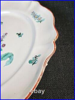 Rare Niderviller Beyerle 18th C. French Faience Hand Painted Floral Plate (C)