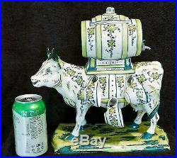 Rare! Signed Antique French Faience Porcelain Bull Drink Set + Cups Orlik