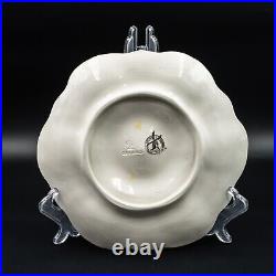Rare signed & stamped ORCHIES French Antique Majolica Oyster Plate late 1900s