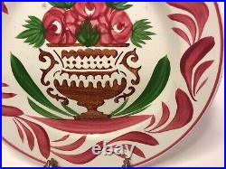 Really Old Handpainted French Faience Plate Well Marked Sarreguemines 1838-1868