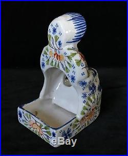 SEATED LADY- French Faience Geneviève Alizier Desvres Antique, circa 1895