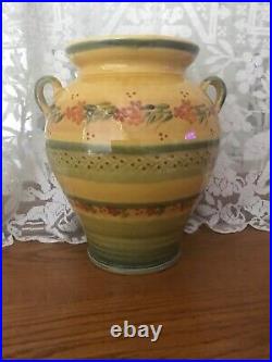 SOULEO, TERRE è PROVENCE, FRENCH LARGE POT with HANDLES, 13 TALL, 12' diam