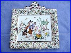 Sarreguemines French Faience Painting Plaque Story Scene Froment Richard 1900' A