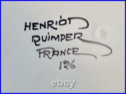 Set 3 Vintage Henriot Quimper'Henriot Blue'9.75 Man Dinner Plates EUC