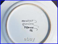 Set 3 Vintage Henriot Quimper'Henriot Blue'9.75 Man Dinner Plates EUC