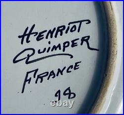 Set 4 Vintage Henriot Quimper French Pottery 9 Women Dinner Plates