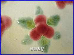 Set 6 Antique FFAS French Art Pottery MAJOLICA Faience Cherries Cabinet Plates