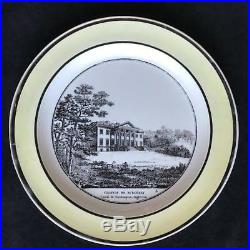 Set of 4 Antique PH Choisy French Faience Transfer-ware Plates English Palaces