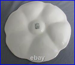 Set of 6 French Oyster Plates Porcelain Faience Gien France White Vintage