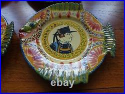 Six Vintage Fish Plate French Faience Henriot Quimper